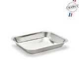 Plat en inox a mariner, a debarrasser ou leche frites 27 x 22 cm x 4 cm de haut