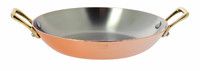 Plat rond cuivre-inox 2anses laiton o12