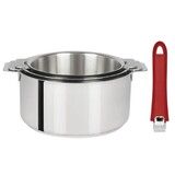 Serie de 3 casseroles Mutine amovibles 16 a 20 cm + 1 poignee framboise