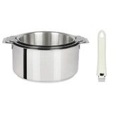 Serie de 3 casseroles Mutine amovibles 16 a 20 cm + 1 poignee blanche