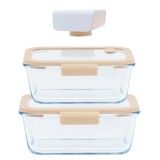 Set de 3 pieces "Sous-vide" compose de 2 boites rectangulaires & 1 pompe vide d'air