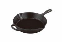 Skillet en fonte emaillee Rond Profond 26 cm Noir Mat