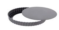 Moule a tarte cannelee droite demontable en acier antiadhesif o 28 cm