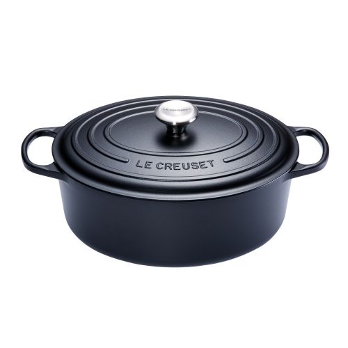 Cocotte Signature en fonte émaillée ovale 35 cm noir