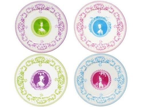 Coffret De 4 Assiettes Mignardises Assorties Marie-Antoinette