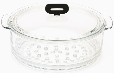 Elément cuit vapeur verre 24  cm & couvercle en verre Cookway Two de Cristel