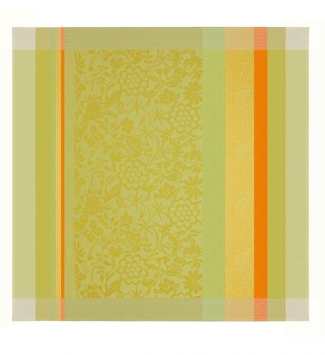 Nappe rectangulaire Le Jacquard Français 150x150  Provence Citron Vert 100% coto