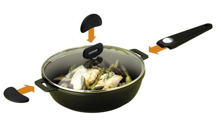 Sauteuse 24  cm Cookway two amovible fonte d'alu induction revêtue Quantanium av