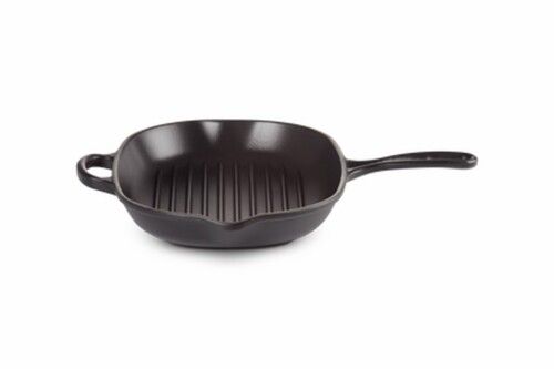 Skillet Gril en Fonte Émaillée Ovale 32 cm Noir Mat