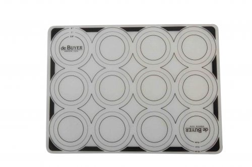 Tapis de cuisson pâtissier silicone 40 x30 cm avec repères gâteaux ø 6,8 & 10 cm