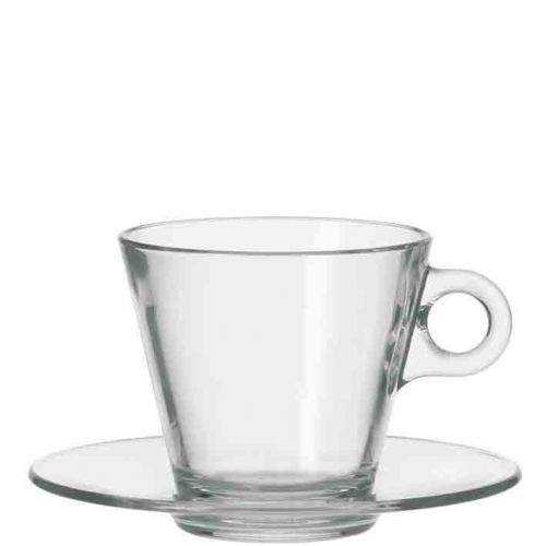 Tasse cappucino avec soucoupe et en verre Ciao - 30 cl