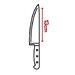 Couteau mini santoku 13 cm manche noir rivets inox