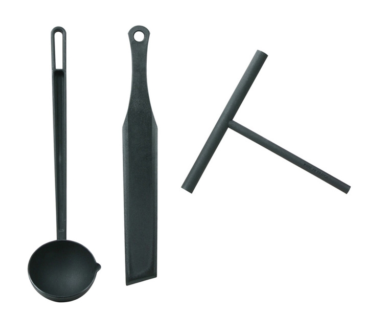Kit ustensiles spécial crèpes spatule louchette rateau en nylon - La Carpe
