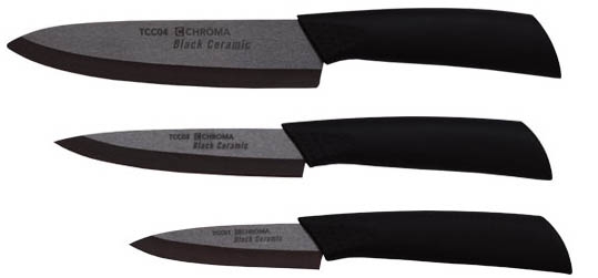 Set de 3 couteaux en céramique noire Top Cook